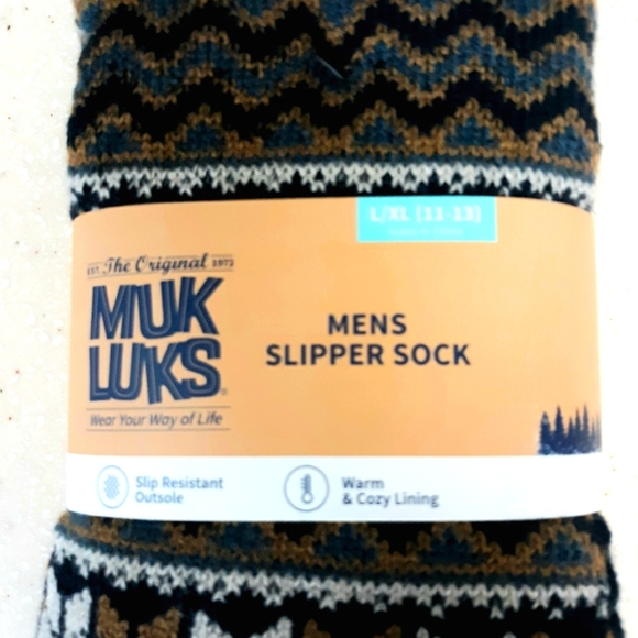 NEW MUK LUKS MEN'S SLIPPER SOCKS SIZE L/XL - Picture 2 of 2